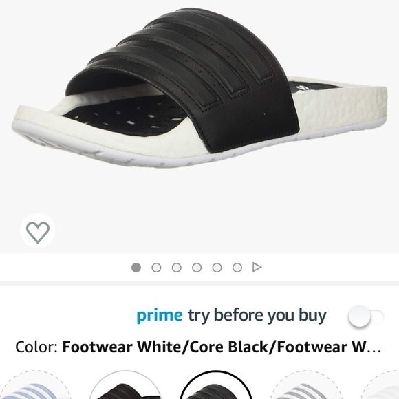 Adidas Adilette Boost Slides in Black and white - Picture 11 of 11